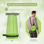 Portable Collapsible Stool, Adjustable Height Folding Seat for Adults and Kids, Lightweight Retractable Telescoping Stool for Camping, Travel, Fishing, Outdoor & Indoor Use (Apple Green)