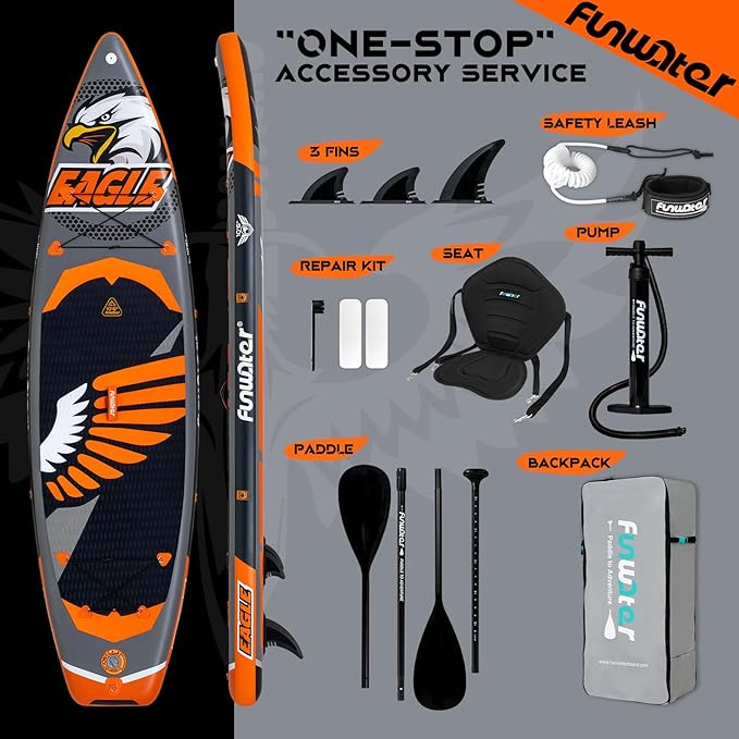 FunWater Stand Up Paddle Board Ultra-Light Inflatable Paddleboard with SUP Accessories for Adults & Youth of All Skill Levels