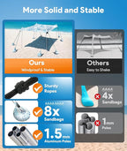 Beach Tent Sun Shelter, 10 x 10 FT Beach Canopy Tent Sun Shade, UPF50+ Tents Canopy with 8 Sandbags & 4 Stability Poles, Outdoor Tents for Camping Fishing, Starfish