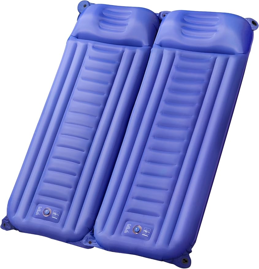 Sleeping Pad for Camping, Extra Thickness 5.5 Inch Ultralight Inflatable Sleeping Mat with Pillow Built-in Foot Pump, Compact Waterproof Camping air Mattress for Backpacking Hiking Traveling (Double)