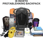 Hiking Backpack, Waterproof Hiking Daypack with 3L Water Bladder and Rain Cover, Lightweight Travel Camping Backpack for Men Women (Black)