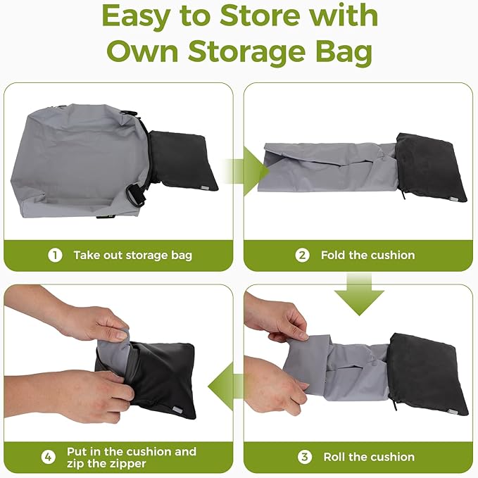 ATEPA 4-in-1 Travel Cushion, Ultralight Portable Inflatable Pillow Seat Cushion Neck & Back Support Travel Bag with Zippered Protection & Convertible Strap for Airplane Camping Backpacking