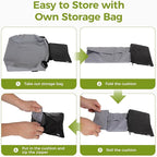 ATEPA 4-in-1 Travel Cushion, Ultralight Portable Inflatable Pillow Seat Cushion Neck & Back Support Travel Bag with Zippered Protection & Convertible Strap for Airplane Camping Backpacking