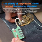 Forge Dual-Opening: Key or Combination Lock, TSA Approved Lock for Luggage, Pelican case, Travel, Gym, School, Luggage Combination Lock, Travel Bag Lock (Green 2 Pk)