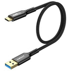 SUNGUY 10Gbps Android Auto USB C Cable,3A USB 3.1 Gen 2 Fast Charge & Data Transfer CarPlay Cable, for iPhone 17/16/15 Pro Max, Samsung T7, Galaxy S23 S22 Ultra Note 20, SSD- Black 1.5FT [5-Pack]