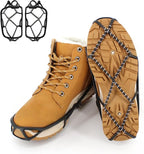 Ice Snow Traction Cleats Crampons, 28 Teeth Snow Spikes for Shoes and Boots, Rubber Anti Slip Ice Snow Grippers, Ice Cleats for Walking On Snow and Ice, Hiking, Climbing