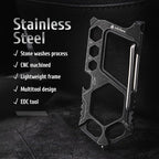 Carabiner Keychain Stainless Steel Multitool - 11 in 1 Tactical Emergency Survival Gear - Glass Breaker,Bottle Opener, Wrench, Screw Drivers, Key Clip, EDC Pocket and Backpack Tool