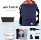 Drawstring Backpack with Mesh Pockets String Gym Bag Sackpack Sandproof Water Resistant Beach Backpack for Men Women