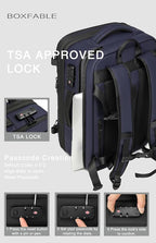 Vacuum Seal Travel Backpack 45L with Pump - Expandable Air Compression System, Water-Resistant Business TSA Lock, Laptop Backpack, Carry-On Suitcase Luggage, Gifts for Men