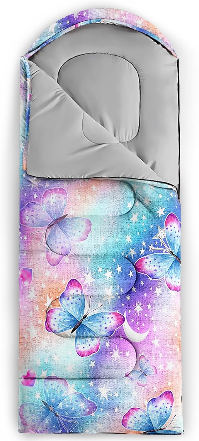 QOOMO Animals Camping Sleeping Bags,3 Season Warm & Cool Weather,Lightweight,Waterproof Sleeping Bags for Adults & Kids,Traveling,and Outdoors,Camping Gear Equipment