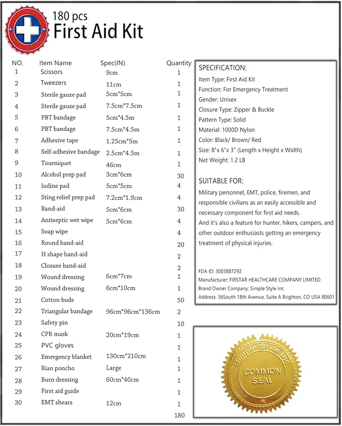 Carlebben EMT Pouch MOLLE Ifak Pouch Tactical MOLLE Medical First Aid Kit Utility Pouch (With Medical Supplies)