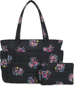 TOPDesign Puffer Tote Bag for Women, Lightweight Puffy Handbag with Compartments, Quilted Shoulder Bag for Work, Travel, Gym