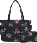 TOPDesign Puffer Tote Bag for Women, Lightweight Puffy Handbag with Compartments, Quilted Shoulder Bag for Work, Travel, Gym