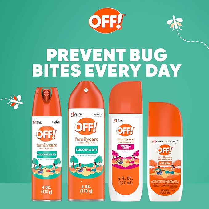 OFF! Family Care Insect & Mosquito Repellent I, Smooth & Dry Bug Spray for the Beach, Backyard, Picnics and More, 2.5 oz. (Pack of 12)