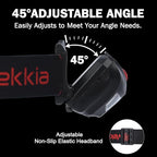 Vekkia LED Headlamp Rechargeable - 5 Lighting Modes,White & Red LEDs Head Lamp, Camping Accessories Gear. IPX4 Waterproof Headlight for Running,Cycling,Fishing,Hiking,Repairing. Type-C Included