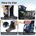 Leg Gaiters 100% Waterproof Adjustable Shoe Snow Boot Guard Gators for Hiking Shoe Cover Hunting Snowshoeing Climbing Walking for Women Men