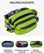 WATERFLY Fanny Pack Waist Bag: Fannie Pack 2 Water Bottle Holders Lumbar Belt Hiking Walking Running Jogging Camping Large Woman Man (Bottle Not Included)
