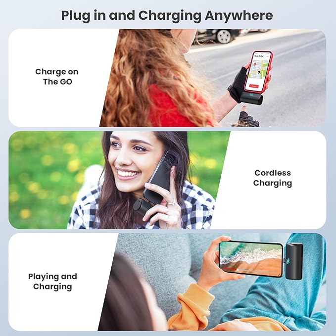 [2 Packs] Small Portable Charger 5500mAh for iPhone 15/16,LCD Display 15W PD Fast Charging Power Bank,USB-C Connector,Mini Battery Pack Compatible with 16/16 Pro Max/15/15 Pro Max Android Galaxy etc
