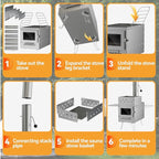 Sauna Hot Tent Stove, Portable Wood Burning Stove for Outdoor Camping with Chimney Pipe for Dry Sauna, Cooking for Family and Friends, Upgraded Heat Concentration System with Sauna Stones Basket