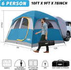 UNP SUV Tent for Camping, 6-Person SUV Tailgate Tent - Easy Set Up with Rainfly, 10'x9'x78in(H)