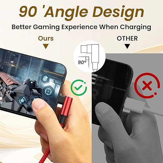 Travel Essentials 90 Degree Charging Cable, 4 in 2 USB A/USB C Multi Charging Cable, Right Angle Universal Phone Charger with IP/Type C/Type C/Micro Port, Compatible with Most Cell Phones and More