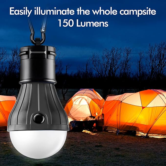 Tent Lamp Portable LED Tent Lights 5 Packs Hook Hurricane Emergency Lights LED Camping Light Bulb Camping Tent Lantern Bulb Camping Equipment for Camping Hiking Backpacking Fishing Outage