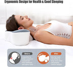 Bespilow Travel Pillow for Sleeping,Cervical Neck Support Pillow for Neck Pain Relief,Lightweight Ergonomic Memory Foam Camping Pillow,Portable Contour Pillows w/Travel Storage Bag,Cooling Cover