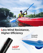 Abahub Adjustable Kayak Paddle 210-230 cm/ 230-250 cm Floating Kayaking Oars Boating Oars Canoeing Oars Black