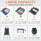 Cipway Compression Packing Cubes, Lightweight Travel Luggage Organizers with Shoe Bag, Toiletry Bag & Laundry Bag, Travel Essentials for Carry on Suitcase (8 Piece,Gray)