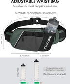 WATERFLY Fanny Pack Waist Bag: Hiking Water Bottle Holder with Strap Waist Pack for Women Men Hydration Hip Packs for Running Walking Traveling-Black & Gray