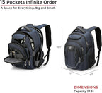 Swissdigital Design TSA Business Laptop Backpack For Men,Travel Backpack With USB Charging Port,College Tech Backpacks With RFID Pockets Presents For Men Fits 15.6 Inch Computer Blue | J16BT-12