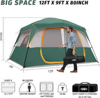 UNP 2/4/6/8 Person Tent, Portable Cabin Tent, Camping Tent 4-Person Easy Set Up, Waterproof with Top Rainfly for Outdoor Camping/Hiking