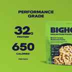 BIGHORN Mountain Food Vegetarian Creamy Mushroom Pasta - premium freeze dried meals for backpacking food - vegetarian backpacking meals - ideal camping meal just add water - great taste - 2 servings