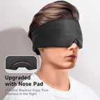 Umisleep Soft Sleep Mask, Blackout Eye Mask for Side Sleepers, Women Men Sleeping Mask, Anti-Wrinkle & Softer Than Real Mulberry Silk Eye Cover, Satin Blindfold with Adjustable Band, Black