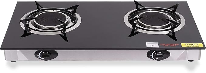 Barton Deluxe 40,000 BTU 2 Burner Propane Gas Range Stove Cooktop Ceramic Infrared Auto Ignition Outdoor Grill BBQ Camping Stoves Countertop LPG