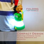 Outdoor Equipment LED Camping Lantern & Headlamp Set for Kids, FANT.LUX Battery Powered Night Light for Emergency, Hurricane, Lightweight Tent Lamp for Children (Frog Set)