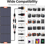 N-Type 16BB 200W Portable Solar Panel for EF/Jackery/Bluetti/Anker Power Station,Solar Panel ETFE USB-A &Type-C IP68 25% High Efficiency for Camping RV Outages Emergencies Home Backuot