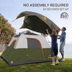 3/4 Person/6 Person Camping Tent Fast Cabin Tent with Instant Setup Tent, Weatherproof Tent Easy Quick Set Up & Pop Up in 60 Seconds with Rainfly Backpack for Family Camping,Upgraded Ventilation