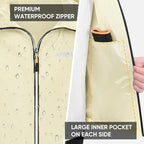 APEXUP Packable Rain Jacket Men with Reflective Zipper, Lightweight Waterproof Raincoat, Mens Rain Jacket for Outdoor Sports