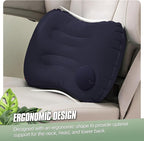 2-Pack Inflatable Camping Pillow, Portable Travel Pillow for Sleeping, Lightweight Compact Inflatable Pillows for Beach, Hiking, Backpacking, Airplane Travel, Press-to-Inflate (Navy Blue)