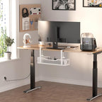 Under Desk Cable Management Large, Cinati 16" Cable Management Box for Table Thickness up to 3", Wire Cord Organizer with Clamp No Drill, No Damage to Desk (White)