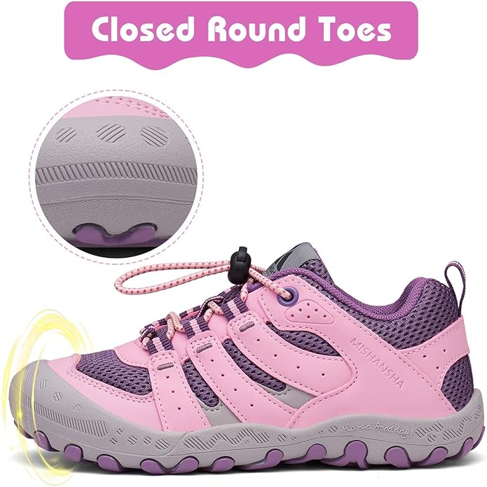 Mishansha Boy's Girl's Hiking Shoes Low Top Sneakers Outdoor Trekking Walking Climbing Running Shoes