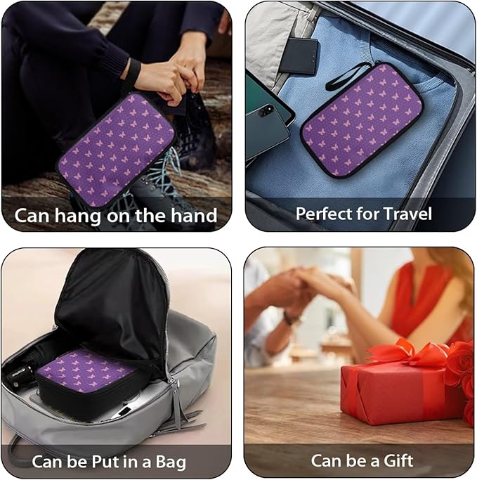 Butterfly Travel Cord Organizer Case Portable Cable Organizer Bag for Charger Phone Earphone Large Tech Pouch Electronics Organizer Travel Case