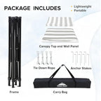 EAGLE PEAK Flex Compact 5x5 Pop-up Canopy Changing Room, Portable Privacy Dressing Room for Indoor Fashion Photoshoots, Camping, or Pool, Gray/White