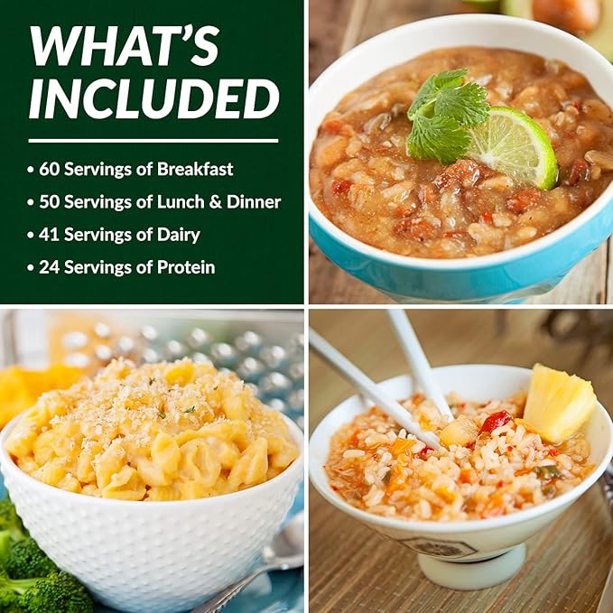Long Term Food Supply Kit | 75g+ Daily Protein & 1,800+ Calories Per Day | Premium Survival Food 25 Year Shelf Life | Prepper Supplies Freeze Dried Meals
