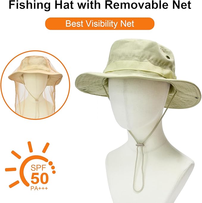 Sun Hats for Men Women Bucket Hat UPF 50+ Boonie Hat Foldable UV Protection Hiking Beach Fishing Summer Safari