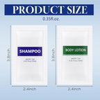 Travel Size Body Wash and Shampoo Bulk,Refreshing White Tea Scent,0.35 fl oz,Individually Wrapped Mini Shower Gel Shampoo Hygiene Kits for Travel/On The Go/Homeless Care/Hotel Guests(Pack of 200)