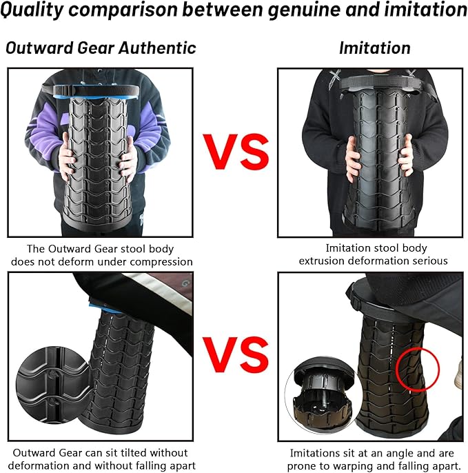 Upgraded Collapsible Stool Heavy Duty 550lbs Load Capacity Portable Foldable Sturdy Telescopic Stool for Camping Travel Hiking (Blue)