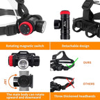 ARCHON DH10 Diving Headlamp Underwater Hand-Free Lighting Dive Light, 1200 Lumens Submarine Rechargeable Headlight with Wider Headband and Top Headband