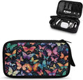 Colorful Butterfly Print Electronic Organizer Pouch Bag, Travel Cable Organizer Bag Multifunctional Case for Cable, Cord, Charger, Hard Drive, Earphone